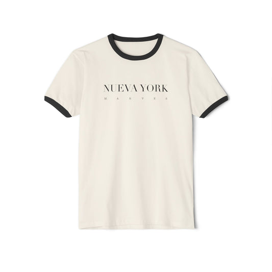 NUEVA YORK COTTON RETRO STYLE RINGER T-SHIRT