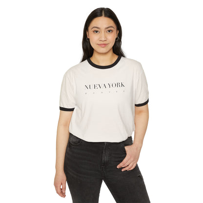 NUEVA YORK COTTON RETRO STYLE RINGER T-SHIRT