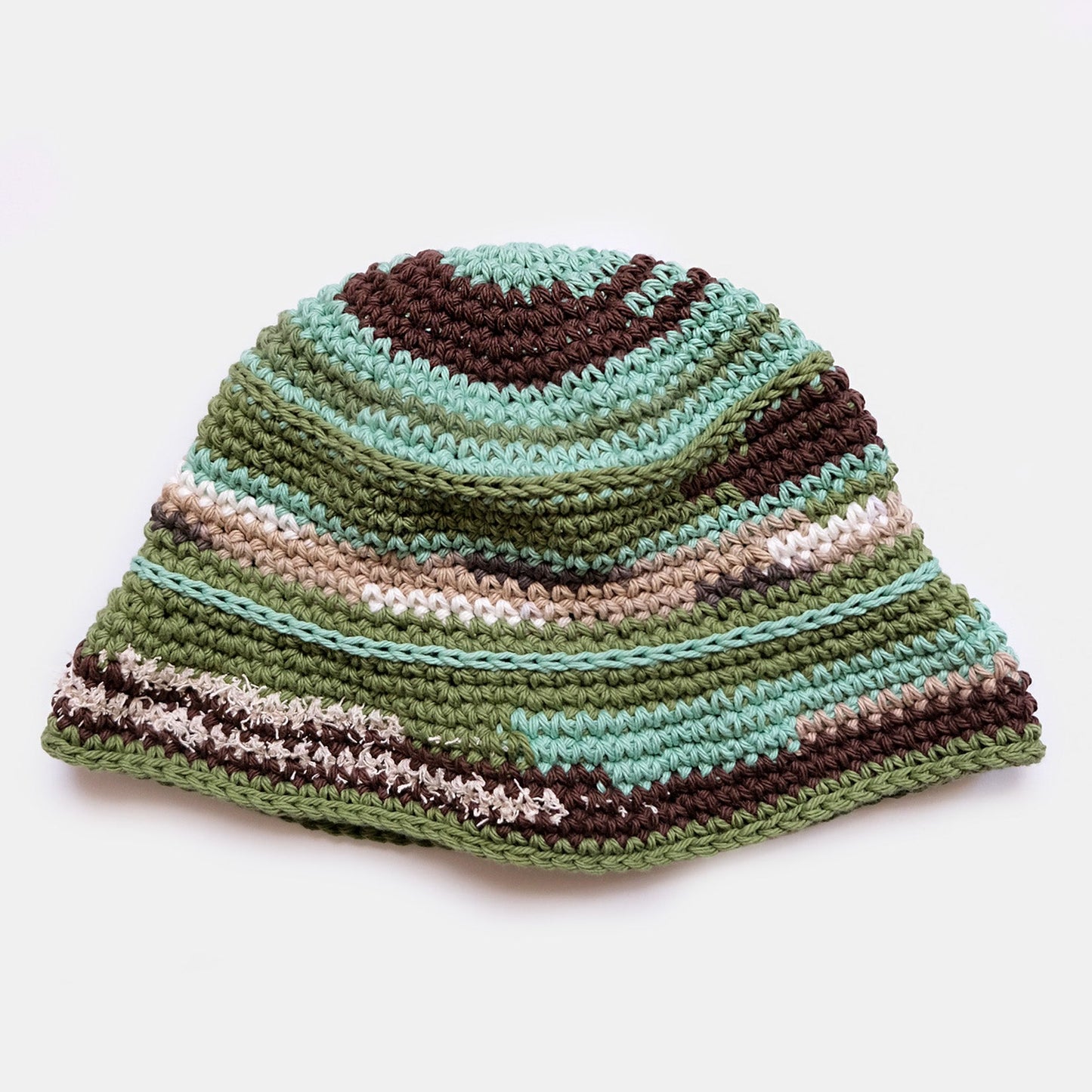 UPCYCLED SCRAP YARN CROCHET BUCKET-BOWLER HAT | No.26-002