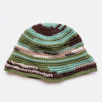 UPCYCLED SCRAP YARN CROCHET BUCKET-BOWLER HAT | No.26-002