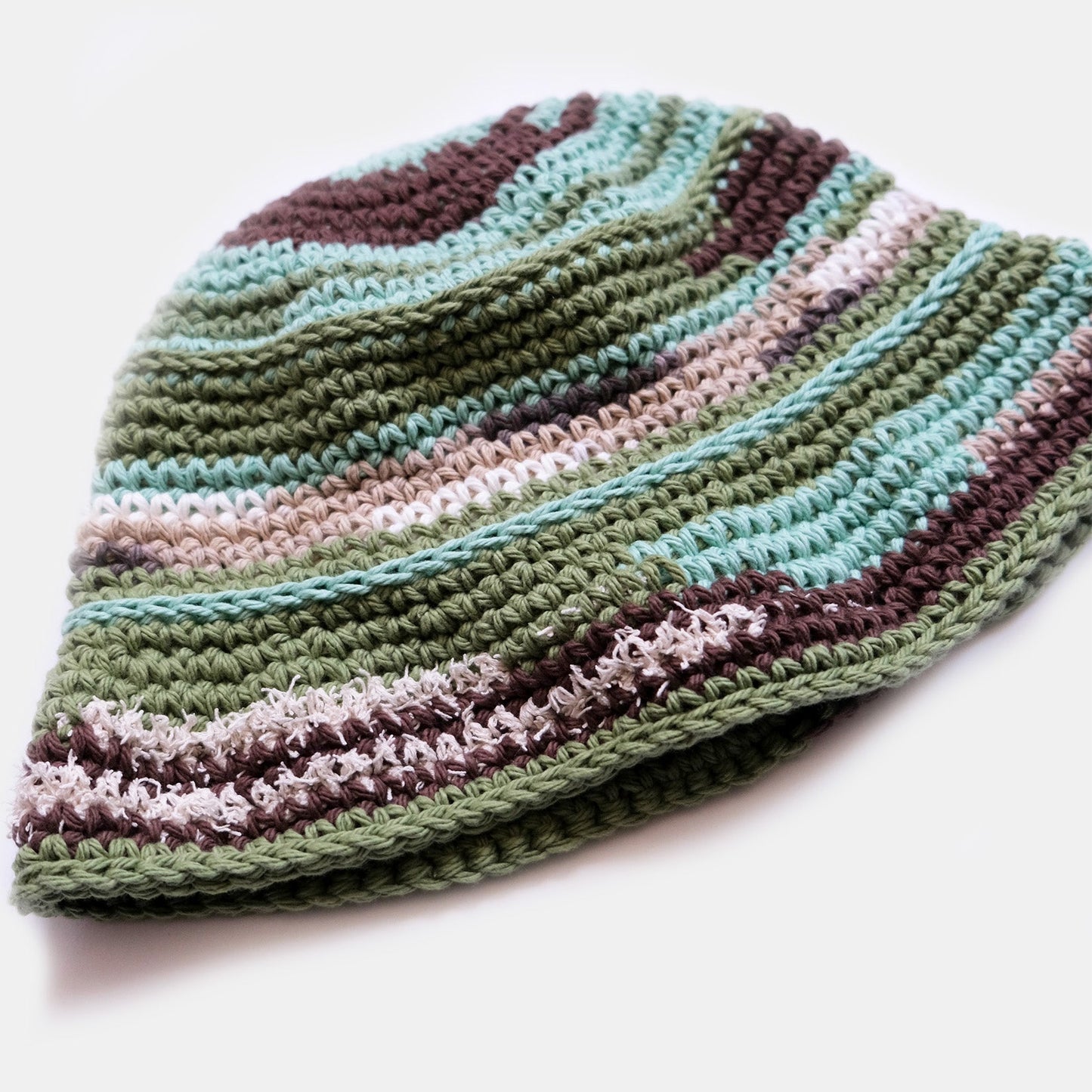 UPCYCLED SCRAP YARN CROCHET BUCKET-BOWLER HAT | No.26-002