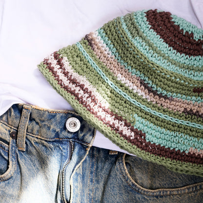 UPCYCLED SCRAP YARN CROCHET BUCKET-BOWLER HAT | No.26-002