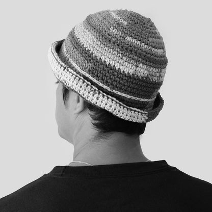 UPCYCLED SCRAP YARN CROCHET BUCKET-BOWLER HAT | No.26-001