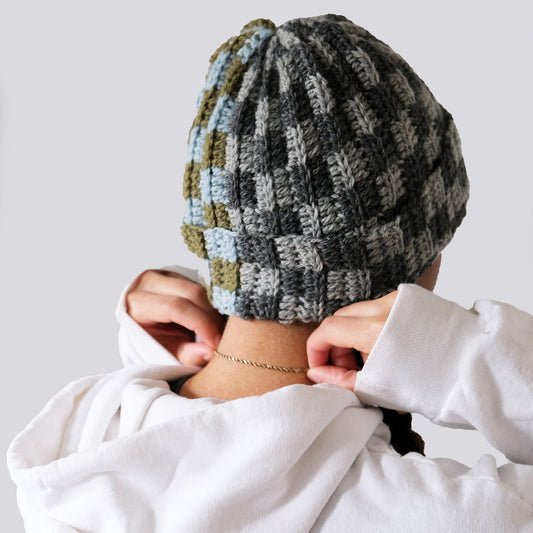 CHECKERED BEANIE [WRITTEN CROCHET PATTERN]