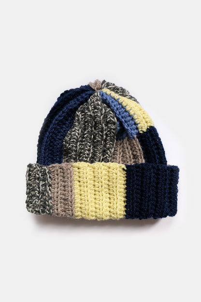 Upcycled Scrap Yarn Wool Crochet Beanie | No. 26-003