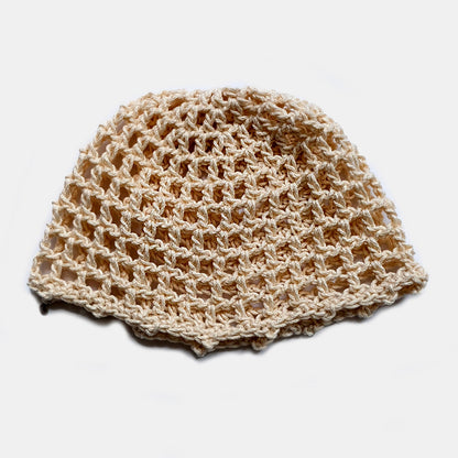 Mercer mesh crochet bonnet cap with MARVES charm — handmade NYC slow
fashion