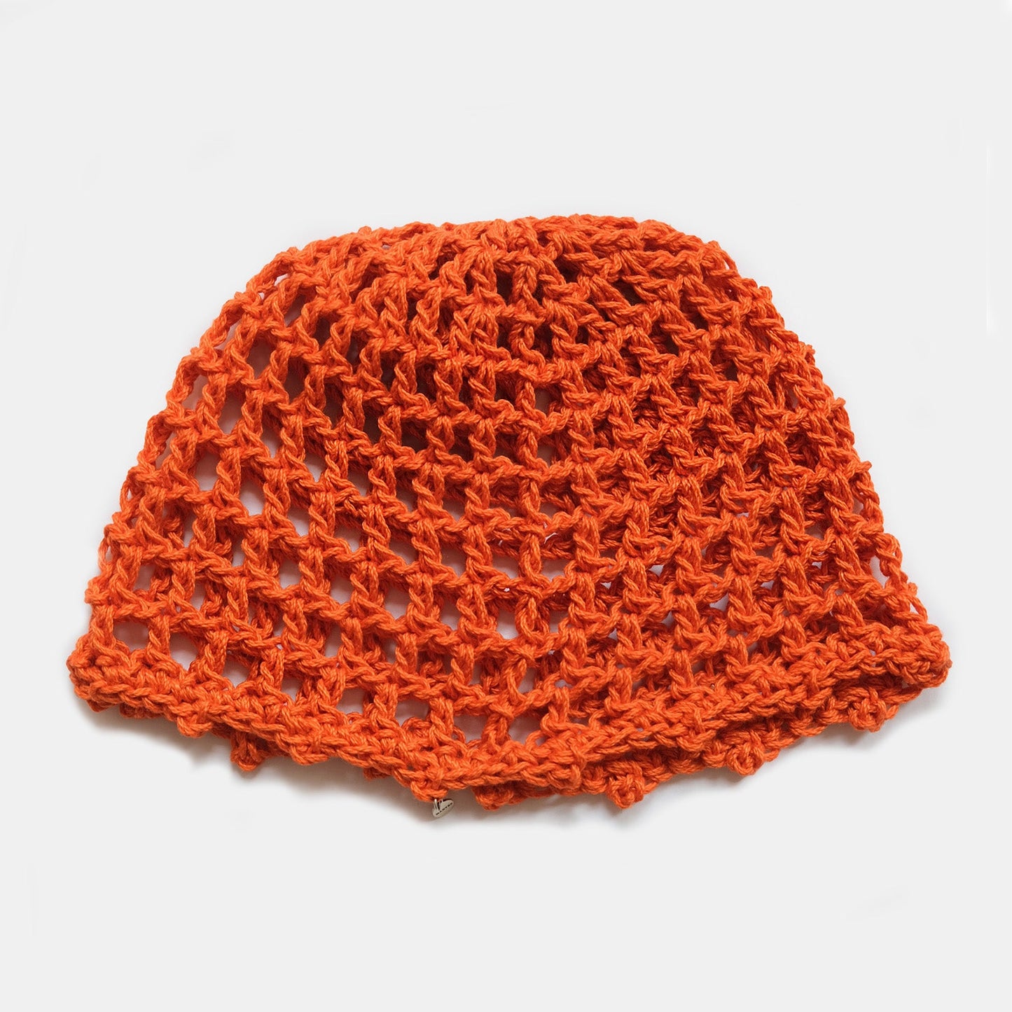 Mercer crochet mesh beanie in Orange — MARVES New York NYC handmade