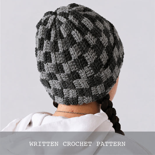 CHECKERED BEANIE [WRITTEN CROCHET PATTERN]