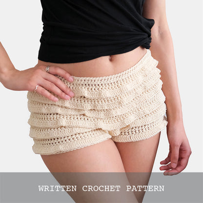 VINTAGE BLOOMERS RUFFLE SHORT [WRITTEN CROCHET PATTERN]