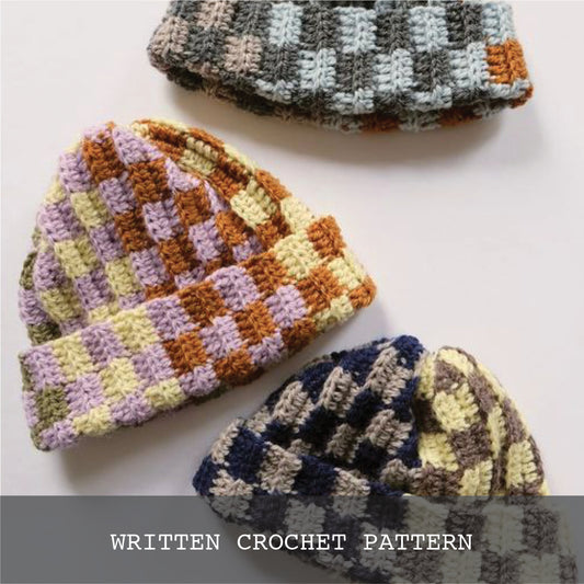 CHECKERED BEANIE [WRITTEN CROCHET PATTERN]