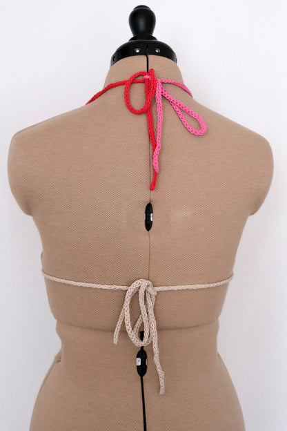 Adjustable crochet triangle bikini top — natural fiber hemp cotton slow fashion MARVES New York